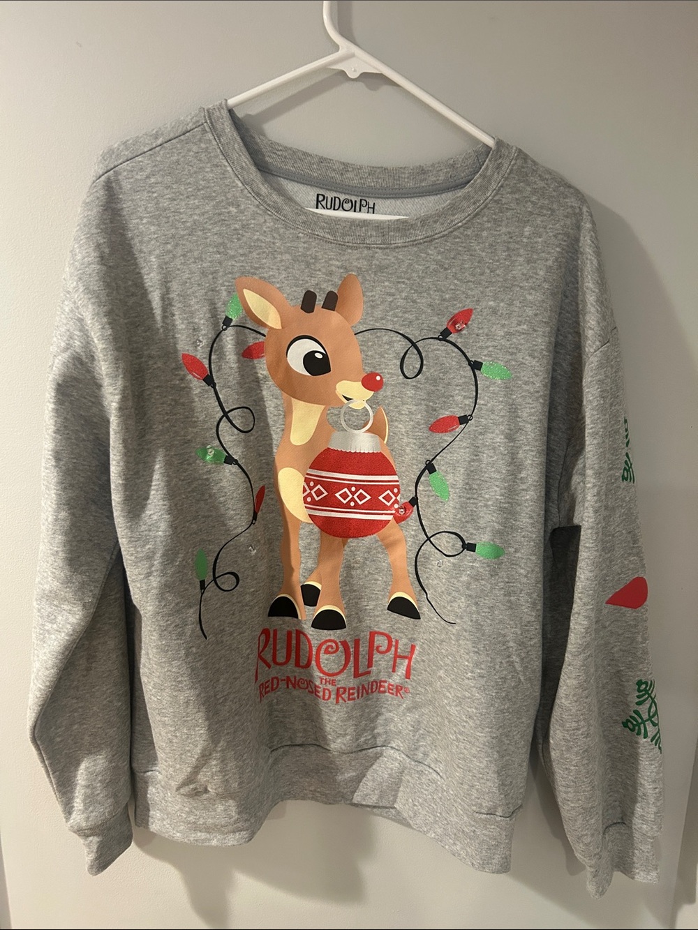 Rudolph Graphic Holiday Sweatshirt - Grey